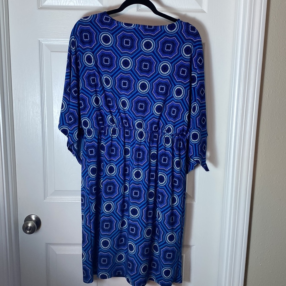 Grayson Dress Midi Split Flutter Sleeve elastic waistband scoop neckline Size M